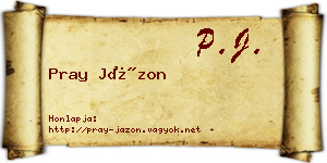 Pray Jázon névjegykártya
